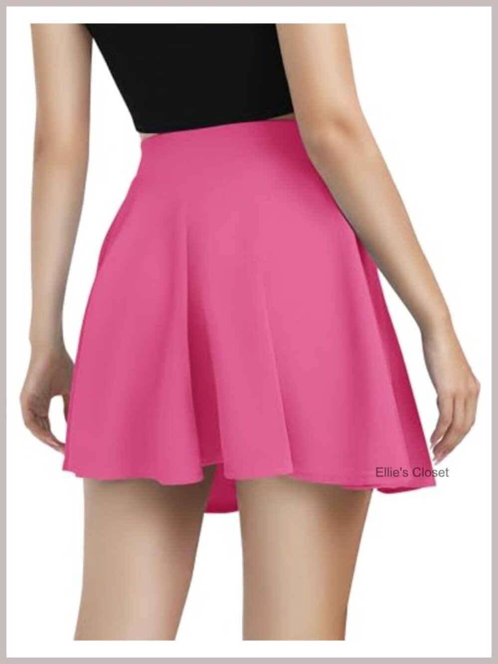 Stretchy Flared Mini Skater Skirt A-Line Casual - Picture 3 of 4